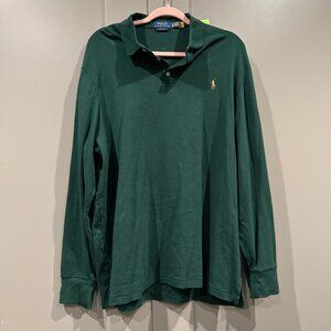 POLO Long Sleeve Emerald Green Classic Polo Shirt Size XL